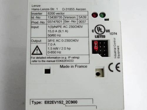 E82EV152K2C900  LENZE E82EV152_2C900 Servo Drive E82EV152-2C900