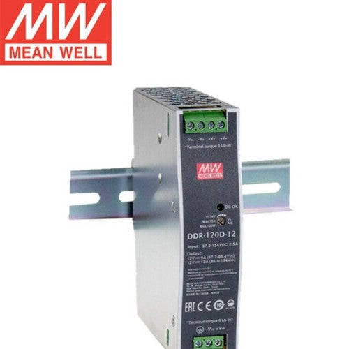Mean Well Switching Power Supply DDR-120A/B/C/D 120W 12/24/48V DC to DC Rail Typ