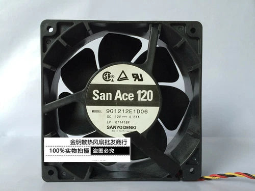1PC  three-line chassis cooling fan SanAce 12038 12V 0.61A 9G1212E1D06 12CM