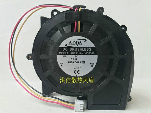 1 PCS ADDA Fan AB09312MB450300 DC 12V 0.80A 3 Pin Turbo blower fan