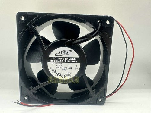 1 pcs ADDA Fan AD1212UB-F51 DC12V 0.70A 12038 12cm 2 wire metal frame fan