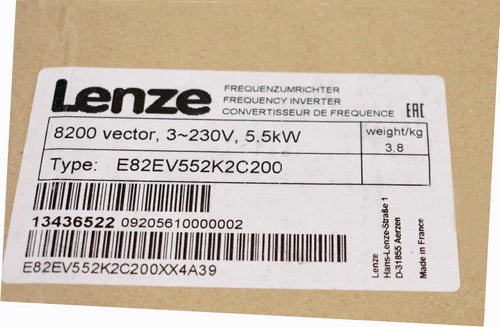 1 PC E82EV552K2C200  LENZE E82EV552_2C200 Inverter 8200 Vector 3-400v 5.5kW