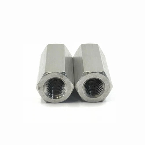 2pcs  304 Stainless Steel M8 x 1.0 Long Rod Coupling Hex Nut