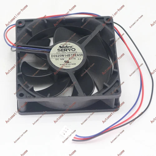1PC   3-wire Waterproof Cooling Fan D0925W14B7PZA58 14V 0.17A 90*90*25mm