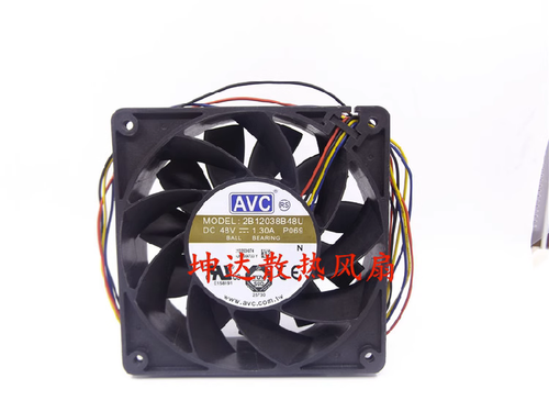 1 pcs AVC Fan 2B12038B48U DC 48V 1.3A 12038 12CM 4-Pin High Air Volume fan