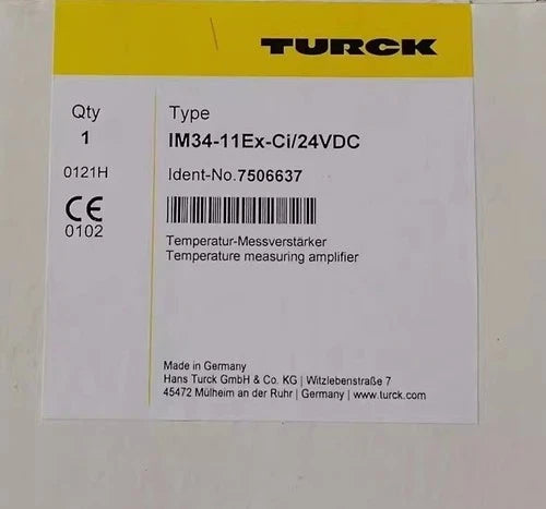 IM34-11EX-Ci  TURCK IM34-11EX-Ci/24VDC 7506633 Safety Barrier