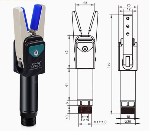 1pc  GET20D (sensorless) robotic pneumatic gripper jaws spout head fixture