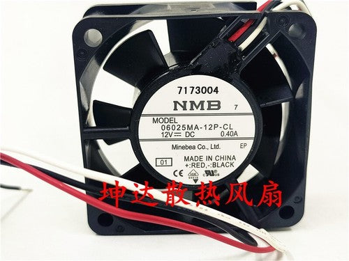 1 PCS NMB Fan 06025MA-12P-CL DC 12V 0.4A 6025 6cm 3-wire cooling fan
