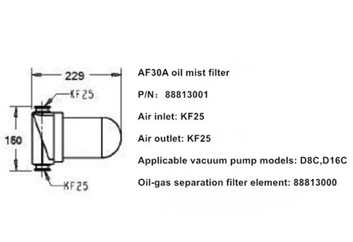1PC FIT FOR Leybold vacuum pump exhaust separator AF30A(KF25) oil mist filter