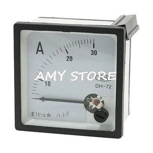 1pcs  Analog Current Ammeter Panel AMP Meter DH-72 SQ-72 Class 1.5 AC 0-30A