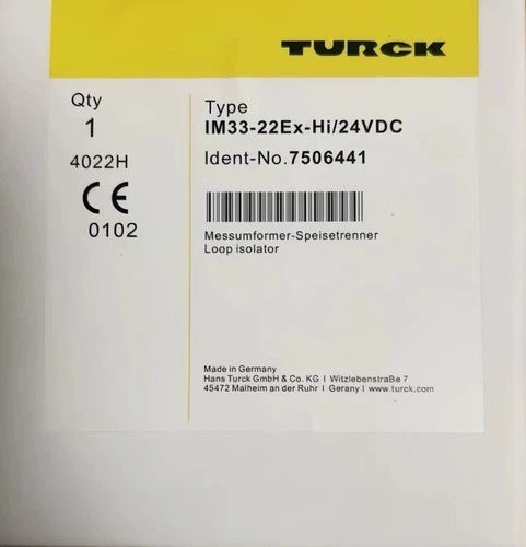 IM33-22EX-HI  TURCK IM33-22Ex-Hi/24VDC Safety Relay