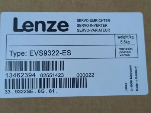 1 PC  LENZE EVS9322-ES SERVO-INVERTER EVS9322ES