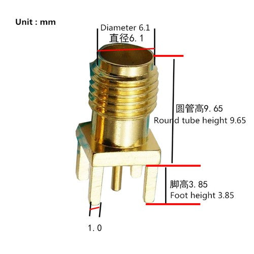 20Pcs SMA-KE Connector Positive Leg Vertical SMA Socket SMA-KHD PCB Welding