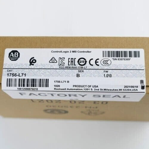 Sealed 1756-L71 SER B ControlLogix 2MB Controller AB 1756L71