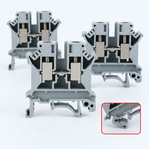 100pcs UK-6N rail type terminal block 6 square connector rail type uk6n terminal