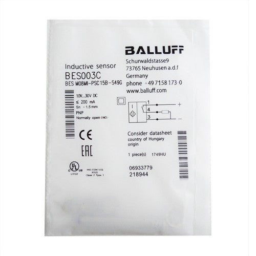 For BALLUFF BES M08MI-PSC15B-S49G（BES003C） Inductive Standard Sensors PNP