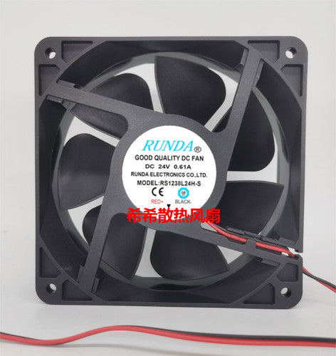 1 PCS RUNDA Fan RS1238L24H-S DC24V 0.61A 12CM 12038 2 wire cooling fan