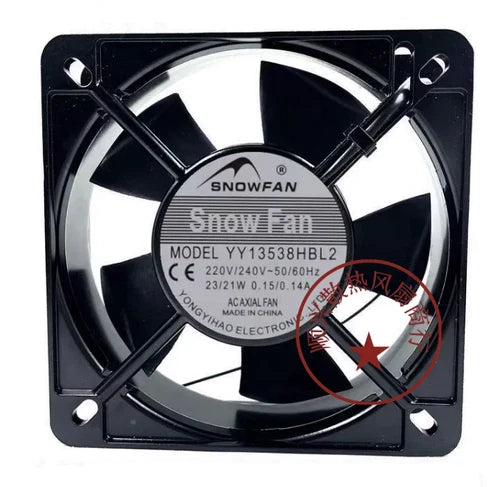 1 PCS  Fan  AC220V 13538 13.5CM 2 WIRE fan aluminum frame YY13538HBL2