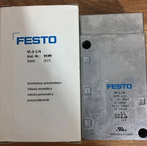 One Festo VL-5-1/4 9199 Pneumatic Control Valve Free Shipping