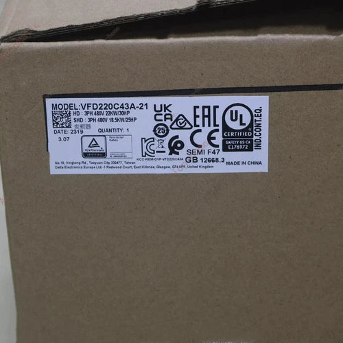 1PCS  DELTA VFD220C43A-21 VFD Frequency Converter Free delivery