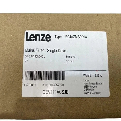 1 PC E94AZMS0094  LENZE E94AZMS0094 Mains Filter Single Drive