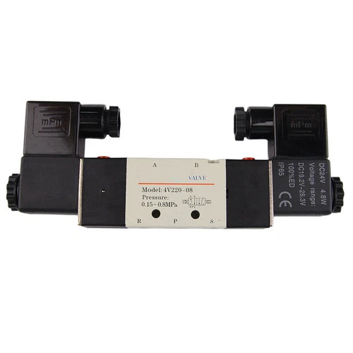 1PC    Pneumatic Solenoid Air Valve 5 Port 2 Position 4V220-08 24VDC