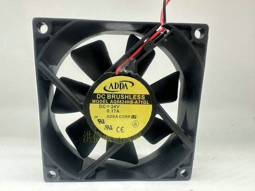 1 PCS ADDA Fan AQ0824HB-A71GL DC24V 0.17A 8025 8CM 2 wire cooling fan