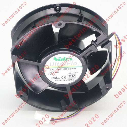 Nidec X17L24BS1M5-09 K01 24V DC 3.8A Cabinet Inverter Cooling Fan Fast Ship