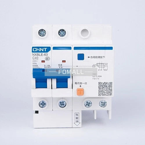1Pcs  For NXBLE-63 C40 2P 40A   residual current operated circuit breaker
