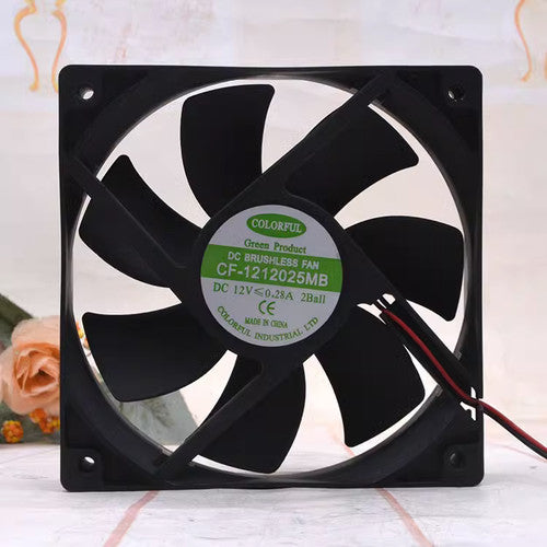 1 PCS COLORFUL Fan CF-1212025MB DC 12V 0.28A 12025 12cm 2 wire cooling fan
