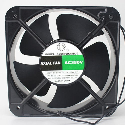 1 PCS JIU LONG Fan G20060HA3BL-C AC 380V 200*200*60mm 2 wire Aluminum frame