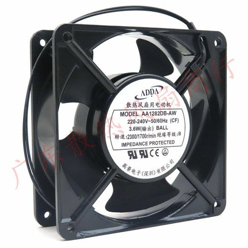 1 PCS ADDA Fan AA1282DB-AW AC 220-240V 0.6A 120*38MM 2 Wire Aluminum frame