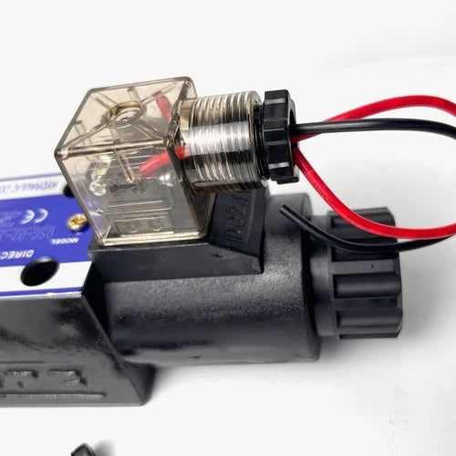 For Excavator Wood Grabber 12V/24V Hydraulic Double Head Solenoid Diverter Valve