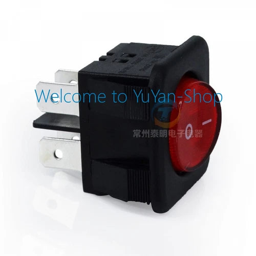 2pcs  4 Pins Rocker Switch With Red Light  RK1-05 16A/250VAC ON/OFF