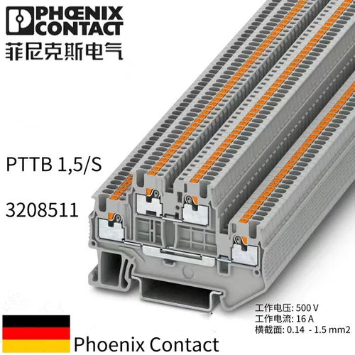 50pcs Phoenix Double Layer Terminal 3208511-PTTB 1.5/S In-line Spring Connection