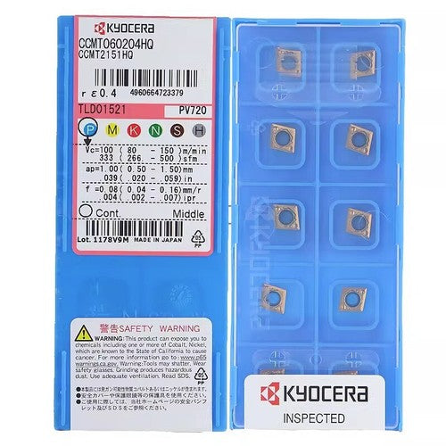 10Pcs/BOX Kyocera CCMT060204-HQ CCMT060204HQ PV720 CCMT2151HQ Carbide Blade
