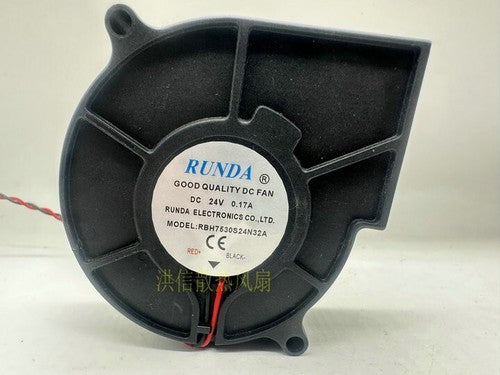 1 PCS RUNDA Fan RBH7530S24N32A DC24V 0.17A 7530 7cm turbo blower fan 2 wire
