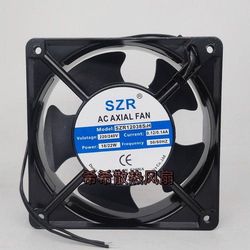 1 pcs SZR Fan SZR12038S2H AC220V 12038 12CM 2 Wire Aluminum frame fan