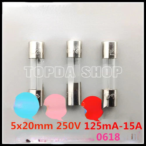 500PC  FIT FOR 0618 glass fuse tube 5*20 T800mA L250V slow fuse delay