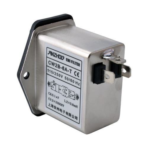 1PC  CW2B-6A-T IEC Socket Switch EMI Filter 115/250V 6A AC Power Purifier
