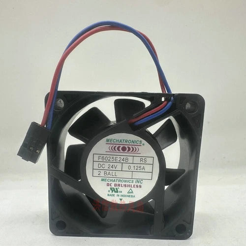 1 PCS   Fan  DC24V 0.125A 6025 6CM 2 wire cooling fan F6025E24B RS