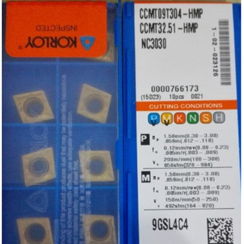 10PCS /box KORLOY CCMT09T304-HMP NC3030 CCMT32.51-HMP Blade Carbide Inserts