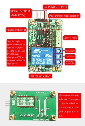 MAX31865 PT100 PT1000 Temperature Detector Sensor Module Platinum RTD Resistance