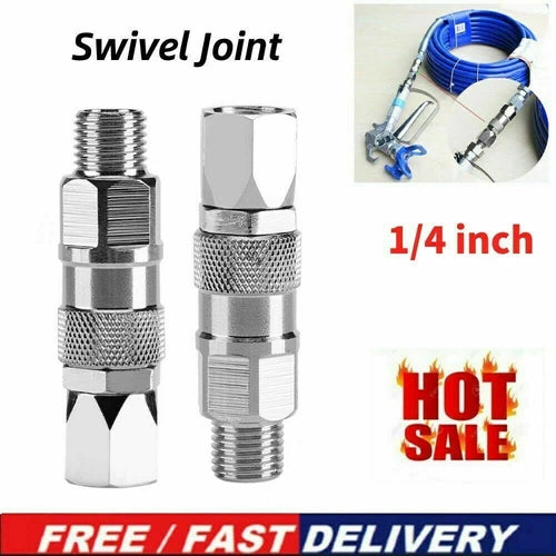 2pcs  Stainless Steel Swivel Joint for Airless Paint Sprayer   Hose 1/4 Inch