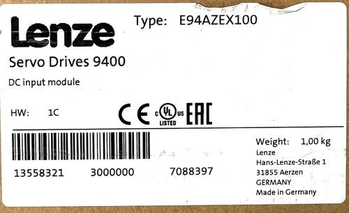 1 PC E94AZEX100  LENZE Function Module E94AZEX100 DC Input Module