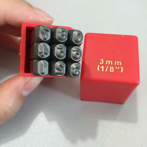 9pcs Steel Number Stamps Punch Dies Set (0-8)  1.5/2/2.5/3/4/5/6/8/10/12/19mm