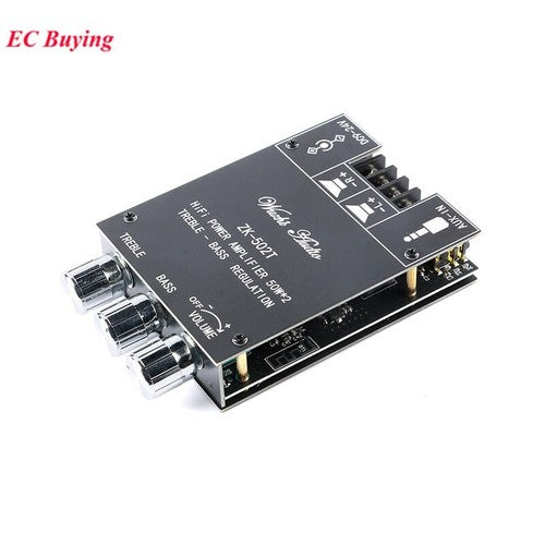 ZK-502T TPA3116D2 Bluetooth 5.0 Audio Amplifier Board Module 2.0 Channel 50W*2