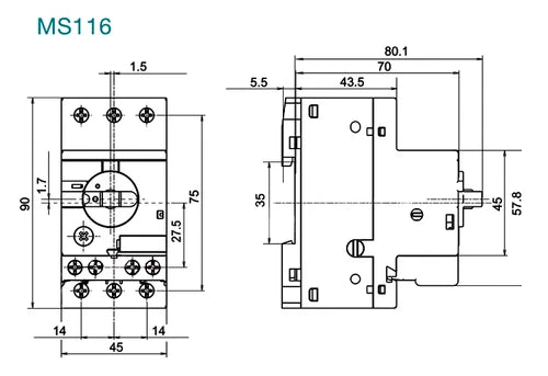 1X  Manual Motor Starter 6.3-10A 1SAM250000R1010  MS116-10