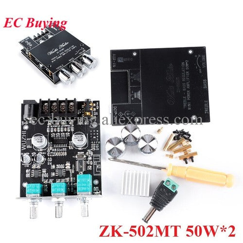 ZK-502MT Bluetooth-compatible 5.0 Subwoofer Amplifier Board 2.0 Channel Bass AMP