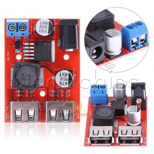 10PCS Dual USB Charger DC6V-40V TO DC5V 3A Step-Down Buck Power Supply Converter